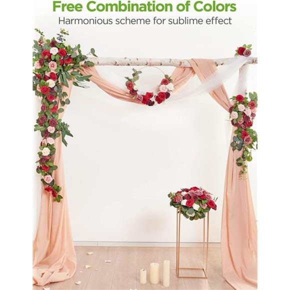 Artificial Flowers, 50 Pcs Faux Flowers Fake Flowers Dark Red Roses - Picture 4 of 7